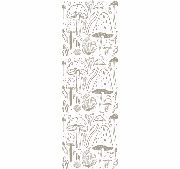 Dining room roller blind with beige mushroom design - TenStickers