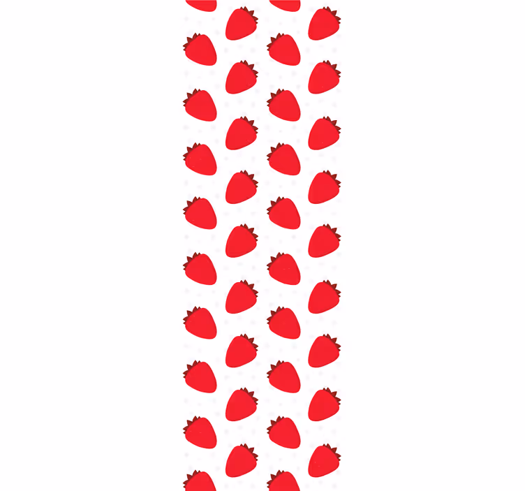 Dining room roller blind with red strawberry pattern - TenStickers