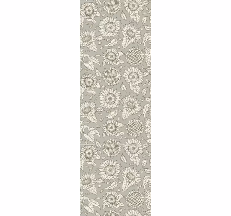 Gray sunflowers dining room roller blind - TenStickers