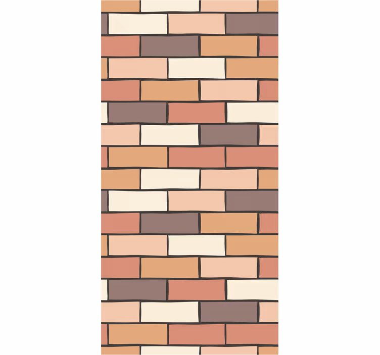 Dining room roller blind vintage brown brick design - TenStickers