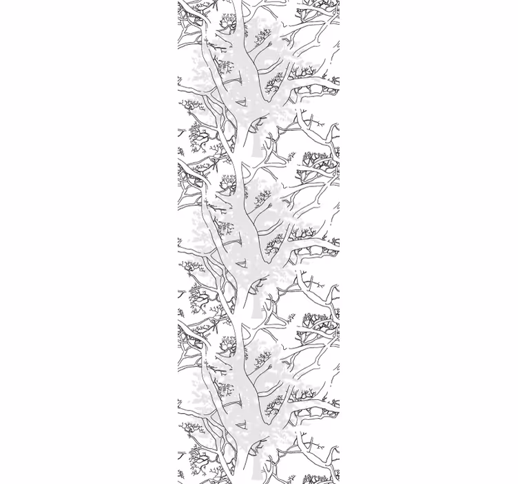 Dining room roller blind with dark tree branches - TenStickers