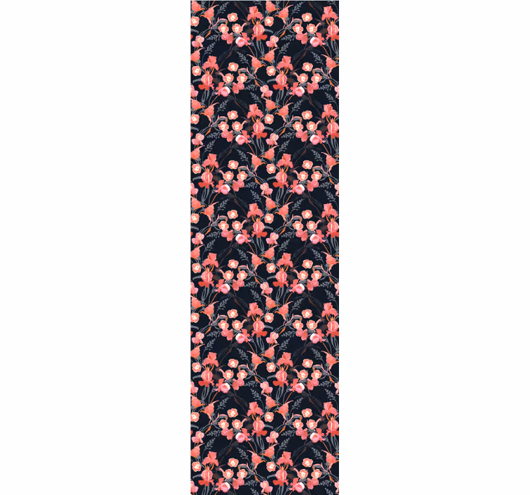 Dining room roller blind with delicate pink blooms - TenStickers