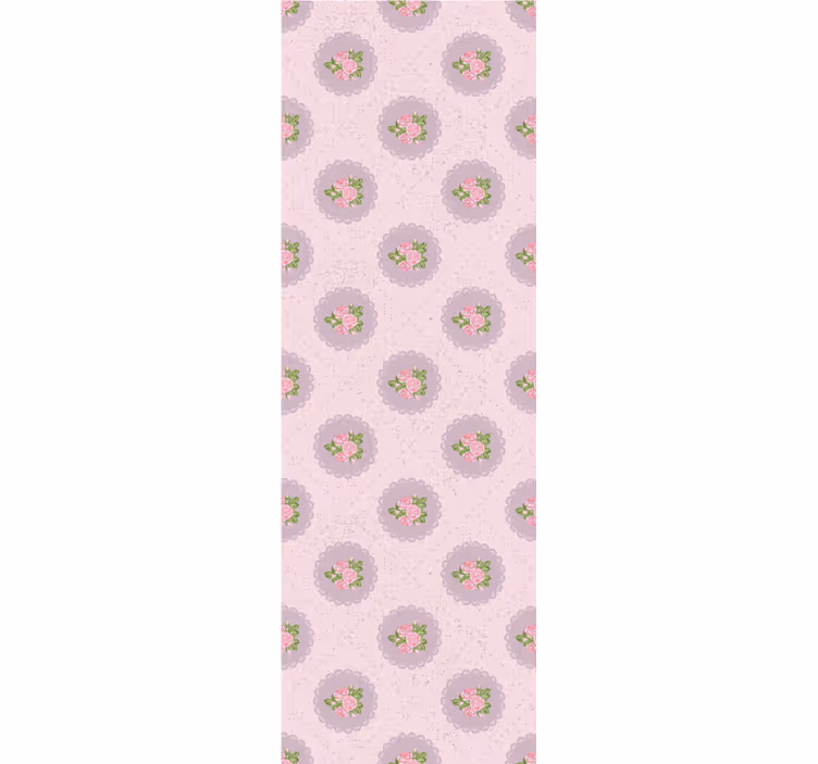 Dining room roller blind in shabby chic pink checkered - TenStickers