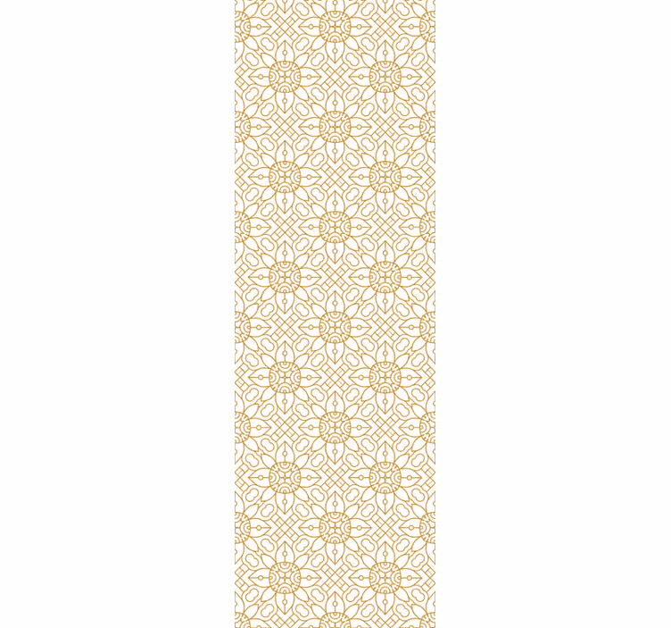 Dining room roller blind with modern white floral design - TenStickers