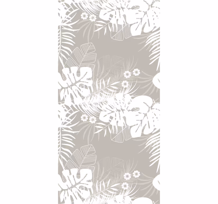 Gray tropical leaves dining room roller blind - TenStickers