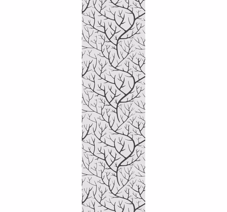 Dining room roller blind with thin gray branches and birds - TenStickers
