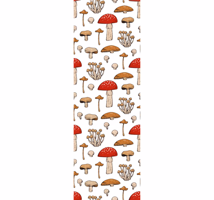 Dining room roller blind with yellow and red fungi - TenStickers