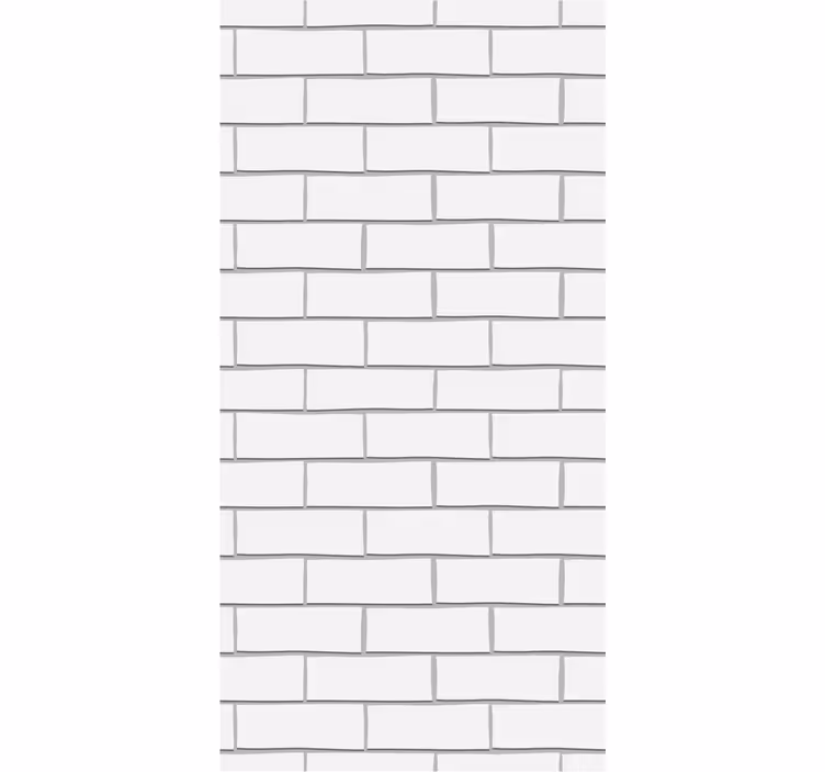 Dining room roller blind white thick bricks - TenStickers