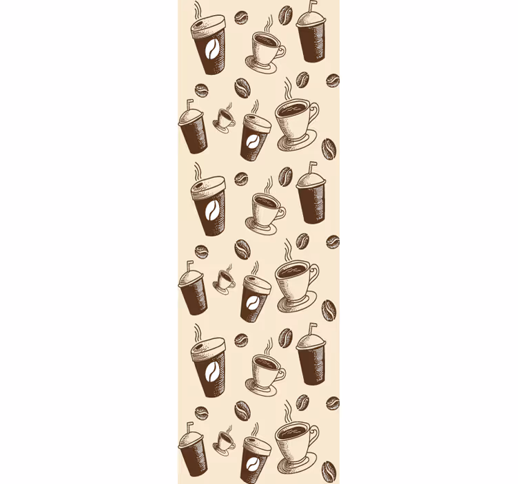 Dining room roller blind with coffee mug pattern - TenStickers