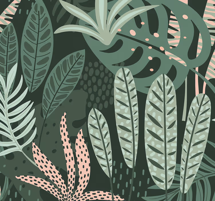 Dining room roller blind summery palm trees - TenStickers