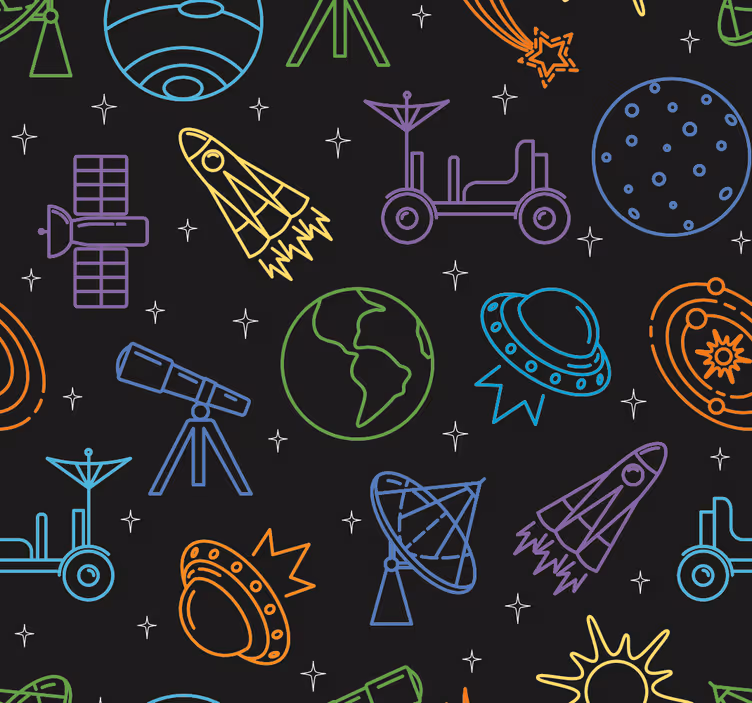 Children room roller blind celestial exploration - TenStickers