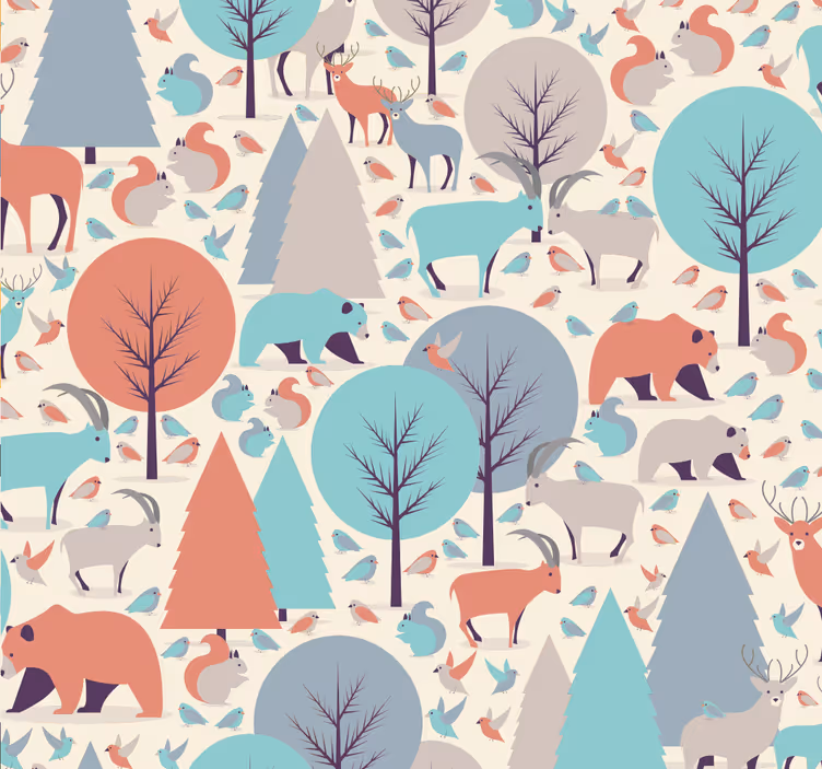 Children room roller blind nordic forest scene - TenStickers