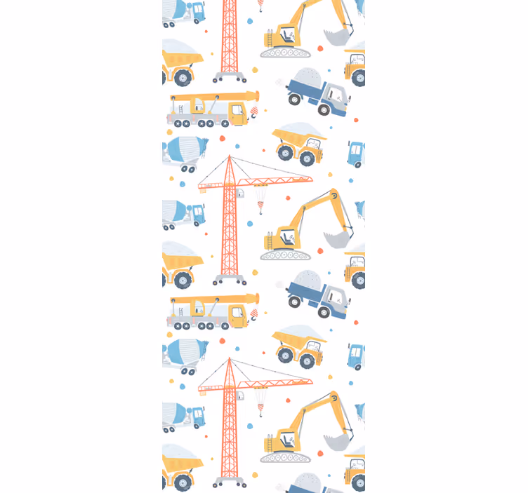 Children room roller blind with construction themes - TenStickers