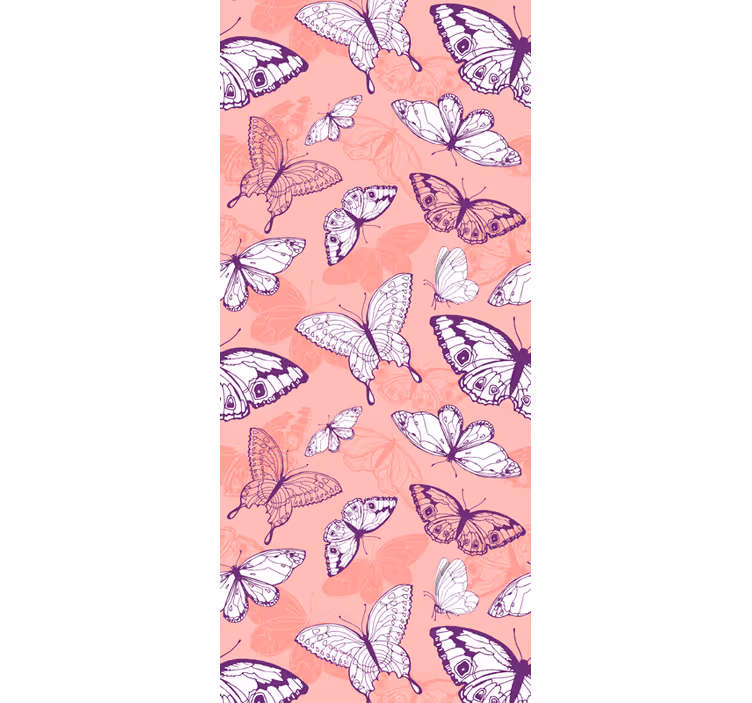 Children room roller blind in purple and pink butterflies - TenStickers