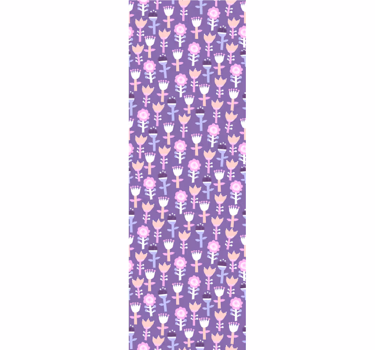Children room roller blind in purple floral design - TenStickers