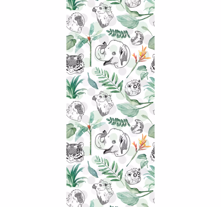 Children room roller blind watercolor tropical animals - TenStickers