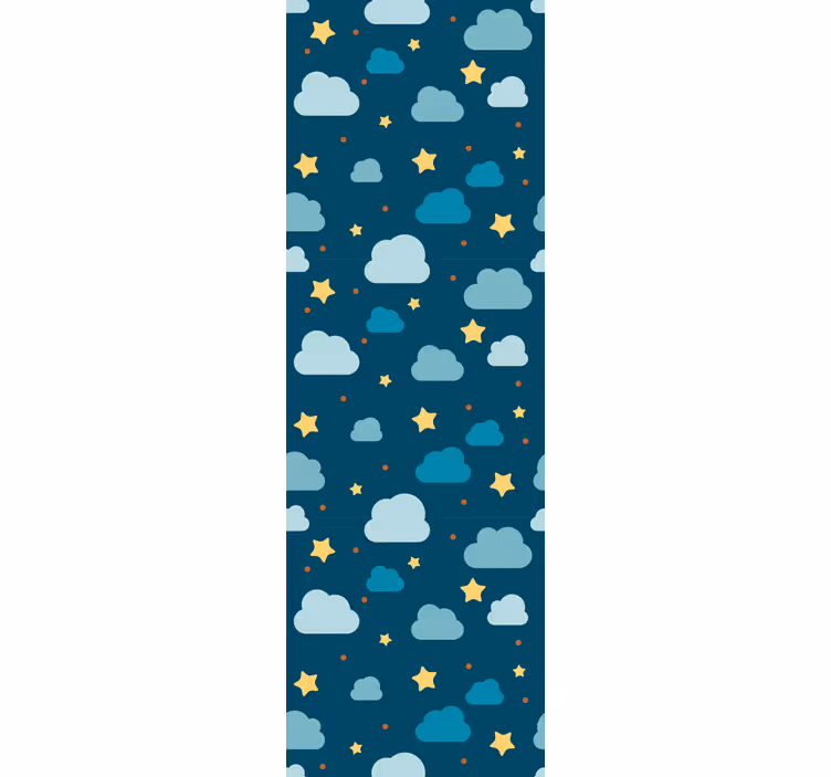 Children room roller blind starry night with clouds - TenStickers