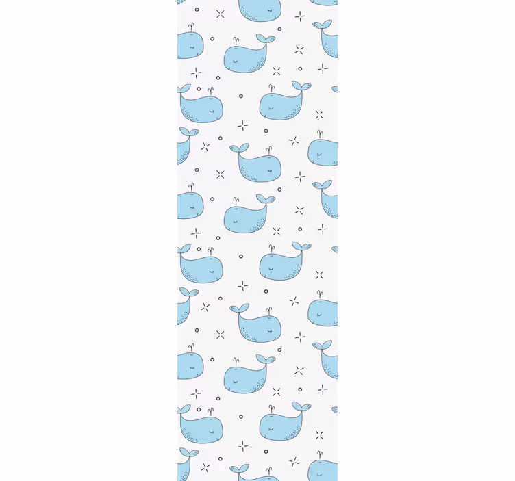 Children room roller blind seamless whale design - TenStickers