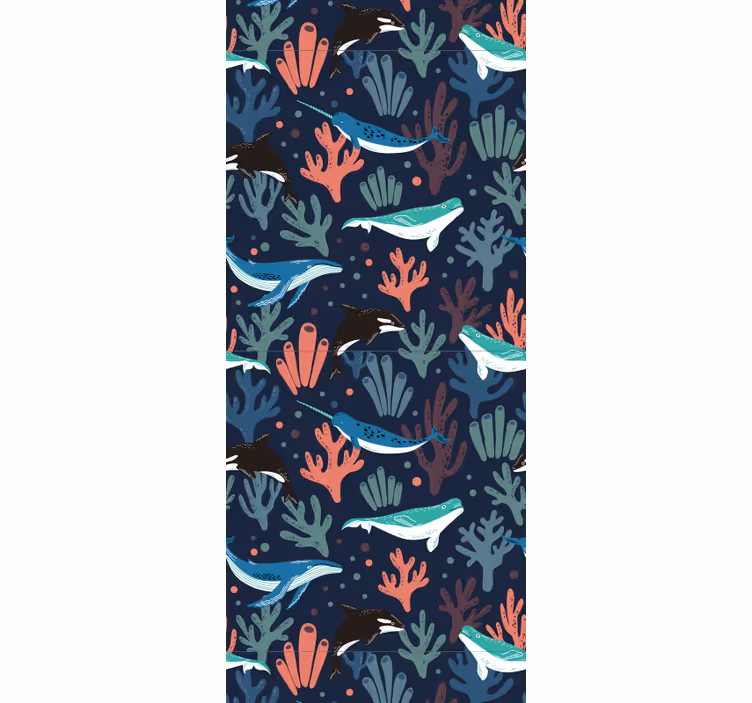 Children room roller blind with vibrant sea animals - TenStickers