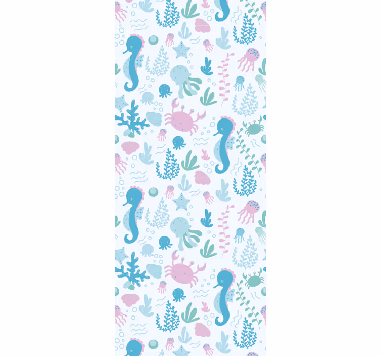 Children room roller blind with pastel sea creatures - TenStickers