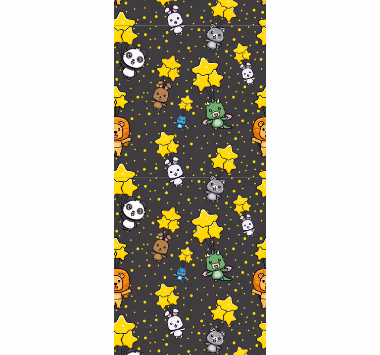 Children room roller blind cute animals on balloons - TenStickers