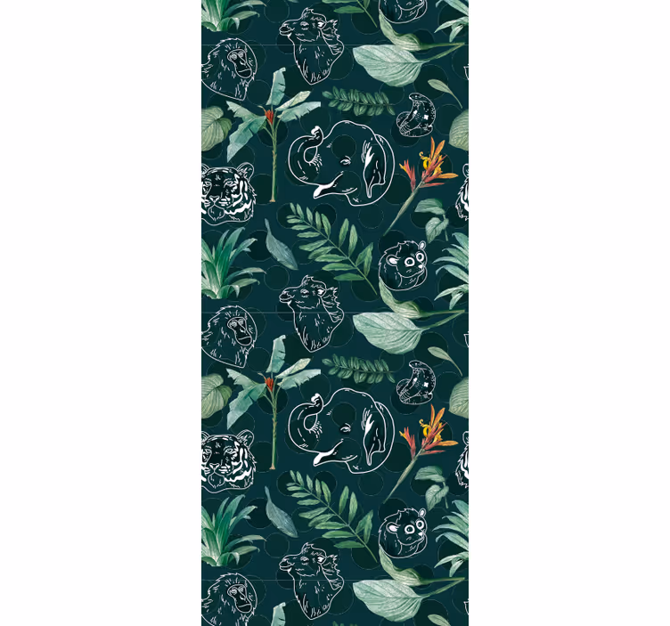 Children room roller blind colorful jungle animals pattern - TenStickers
