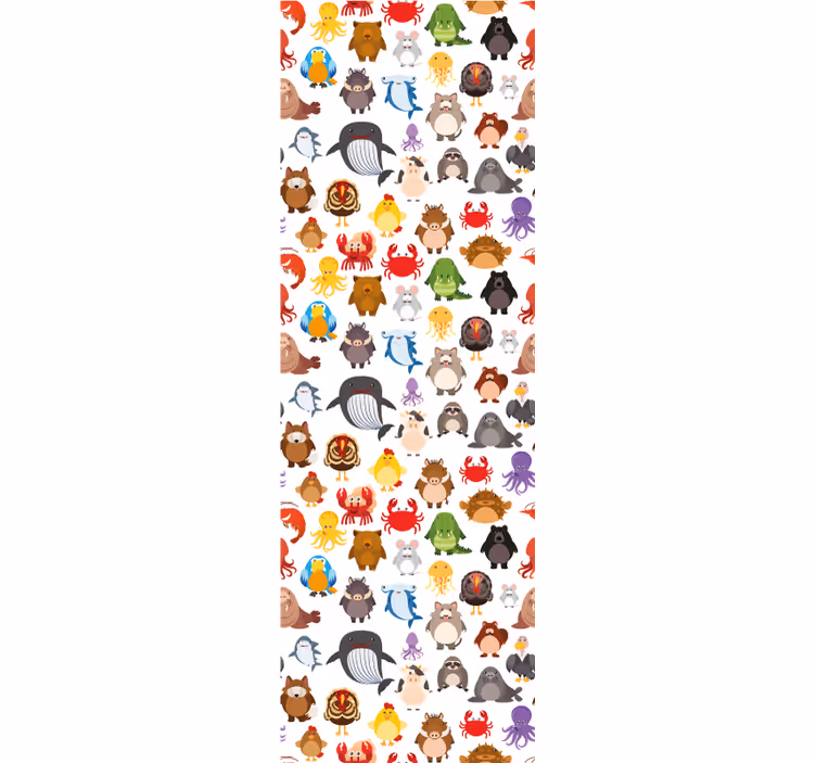 Children room roller blind wild animals in color - TenStickers