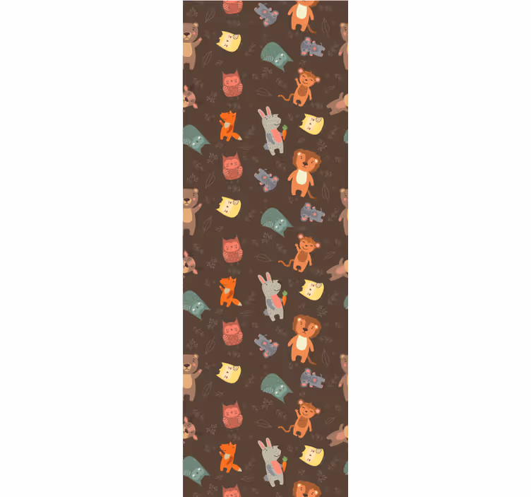 Children room roller blind with cute wild animals and owls - TenStickers