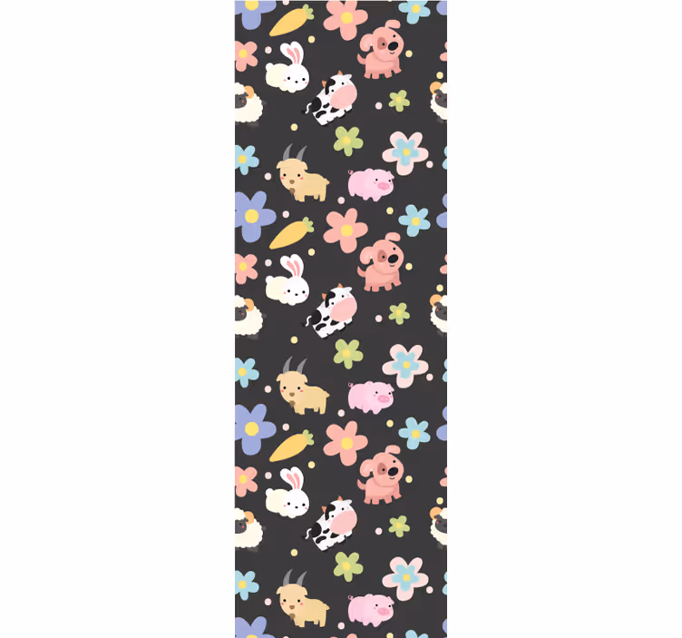 Children room roller blind wild animals and rabbits - TenStickers