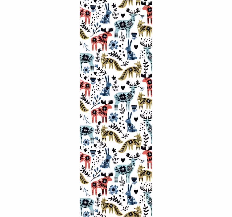Children room roller blind with beautiful reindeer and fox - TenStickers