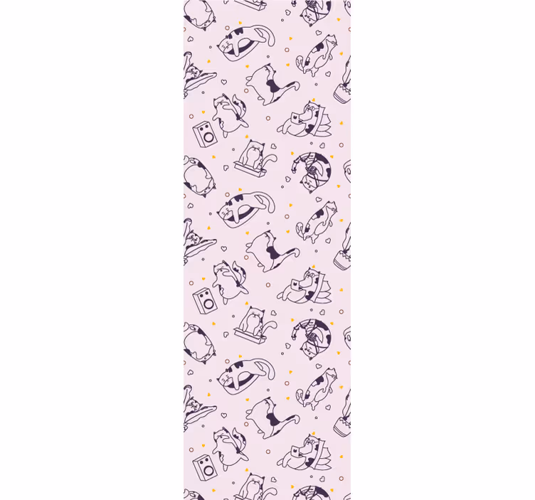 Children room roller blind cat music band design - TenStickers