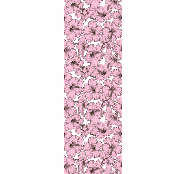 Children room roller blind with pink hibiscus flowers - TenStickers