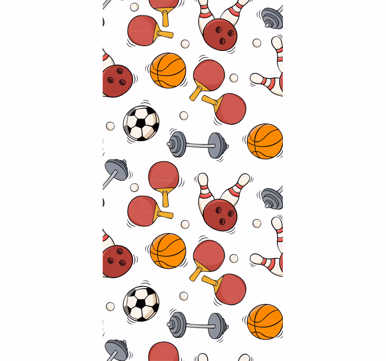 Children room roller blind with doodle sports design - TenStickers