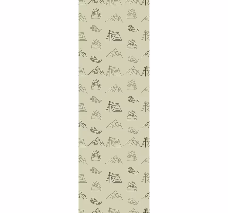 Children room roller blind with hand-drawn camping gear - TenStickers