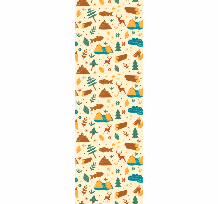 Children room roller blind hand drawn camping theme - TenStickers