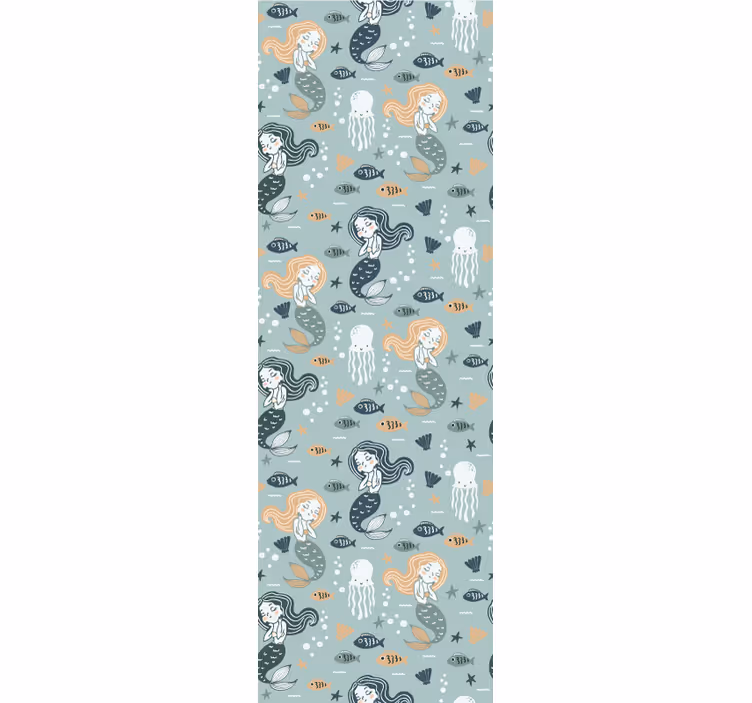 Children room roller blind blue magic mermaid pattern - TenStickers