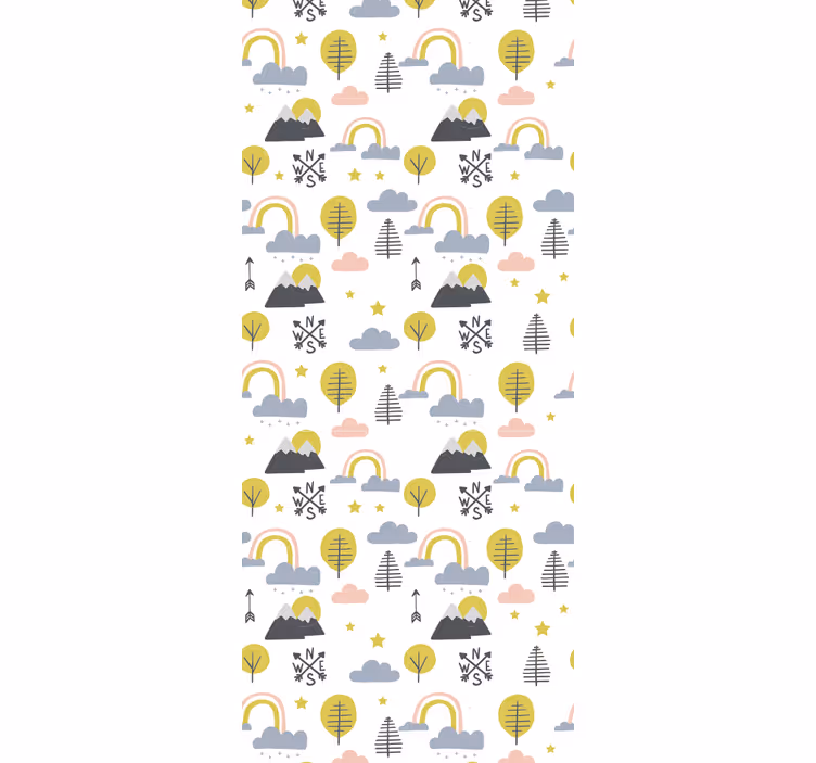 Children room roller blind minimalistic trees rainbows - TenStickers