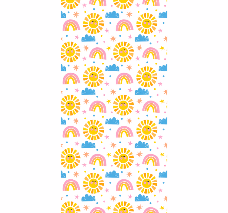 Children room roller blind with rainbow, suns and clouds - TenStickers