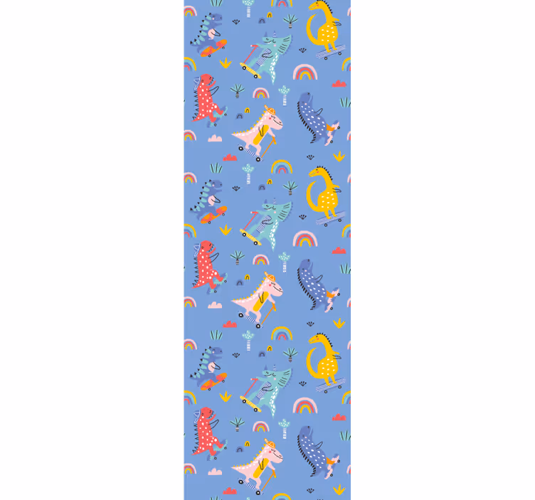 Cute skater dinosaurs children room roller blind - TenStickers