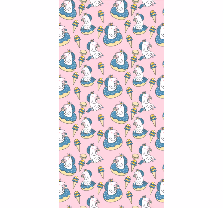 Children room roller blind with unicorns and ice cream - TenStickers
