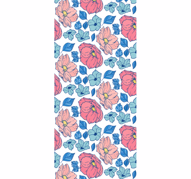 Children room roller blind with soft pink and blue blooms - TenStickers