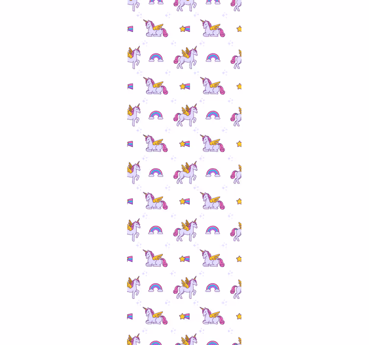 Children room roller blind pink pastel unicorns with wings - TenStickers