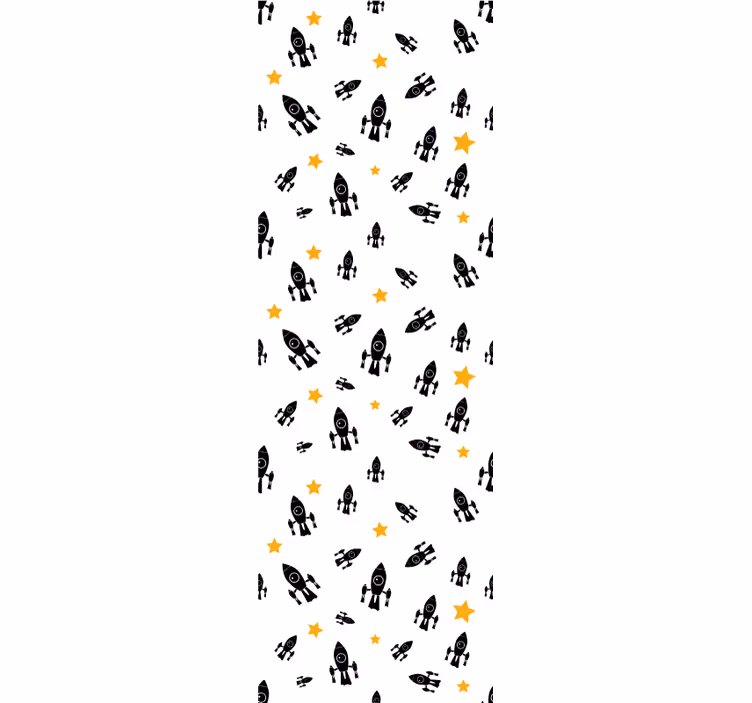 Children room roller blind black rockets - TenStickers