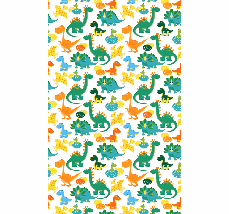 Children room roller blind with colorful dinosaur pattern - TenStickers