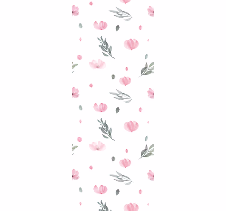 Children room roller blind pink minimalistic flowers - TenStickers