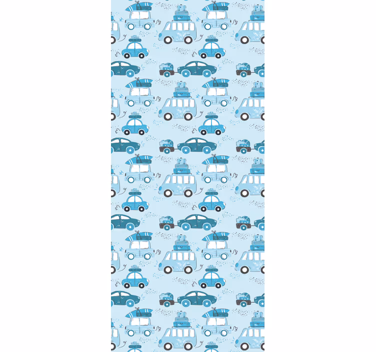 Children room roller blind blue city vehicles - TenStickers