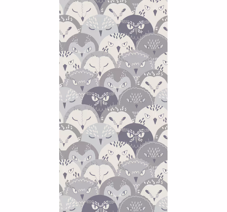 Children room roller blind gray owl on vines nordic style - TenStickers