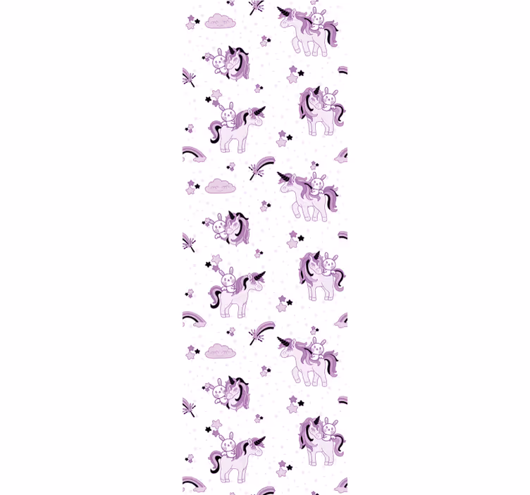 Children room roller blind with unicorns and rabbits - TenStickers