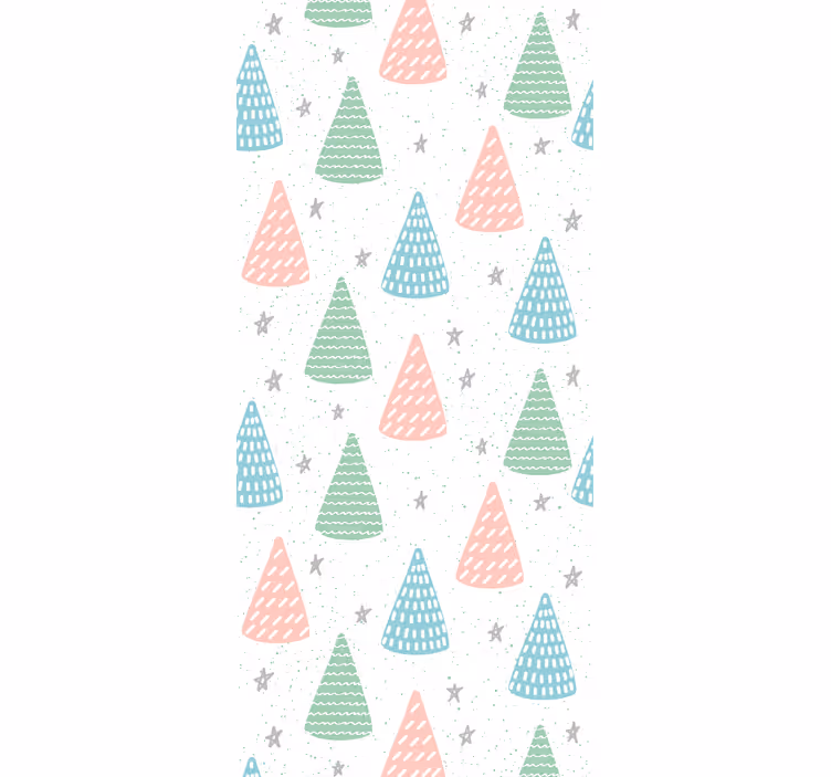 Children room roller blind gray stars and trunks - TenStickers