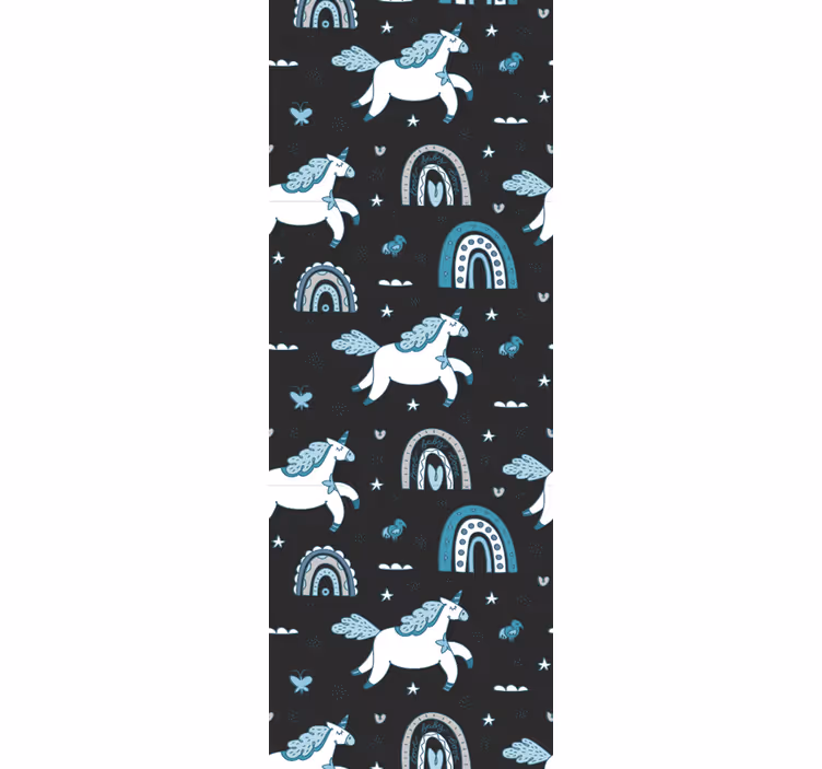 Children room roller blind seamless dark horse pattern - TenStickers